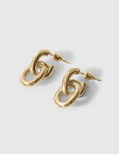 Small Double Oval Oorbellen Goud