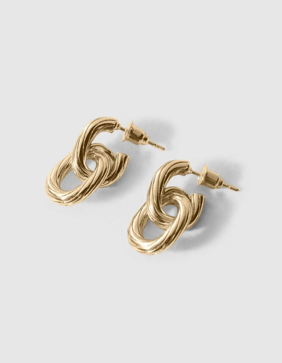 Small Double Oval Oorbellen Goud