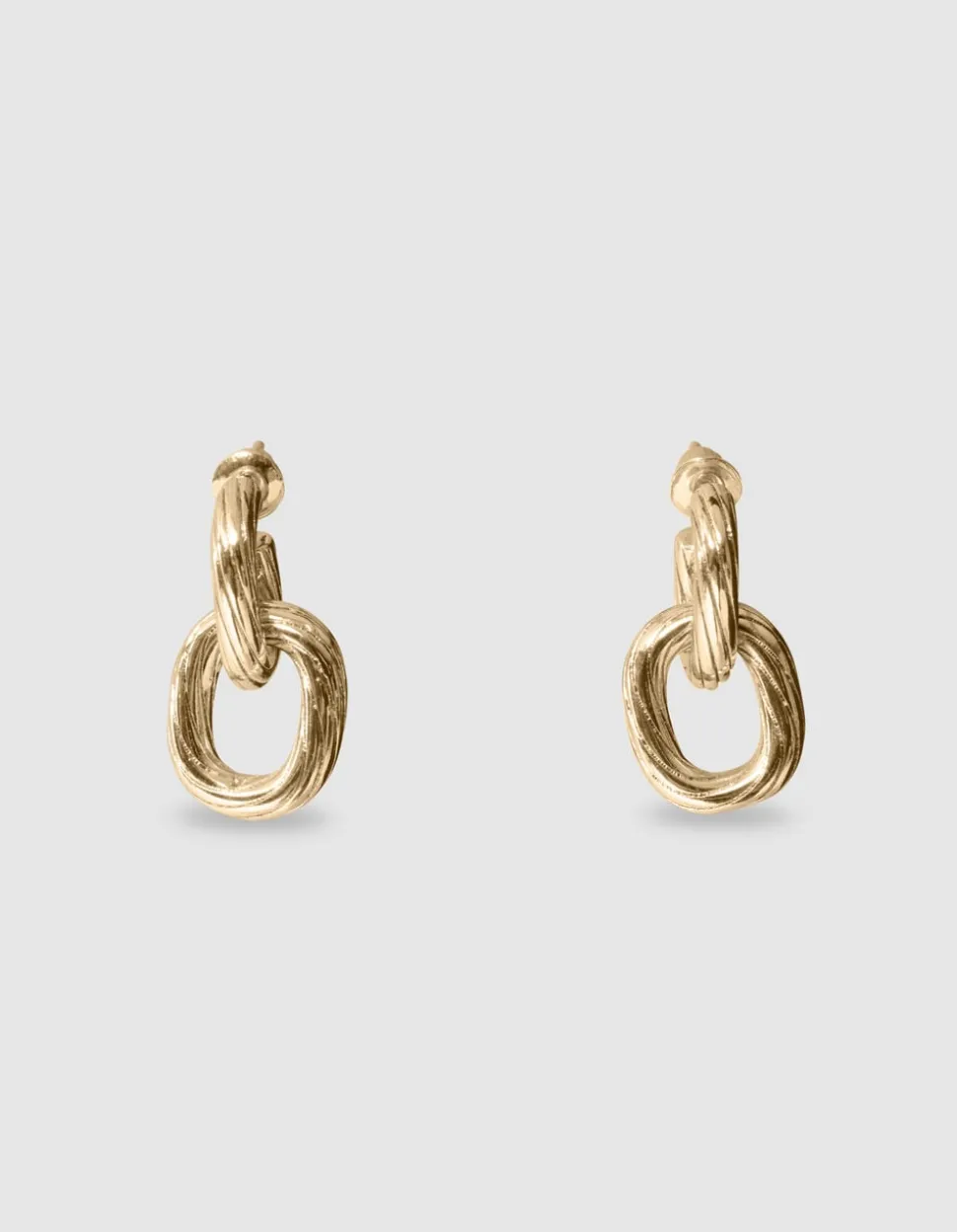 Small Double Oval Oorbellen Goud