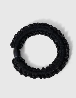Small Ruffle Haarelastiek Zwart