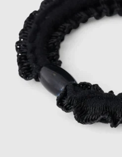 Small Ruffle Haarelastiek Zwart