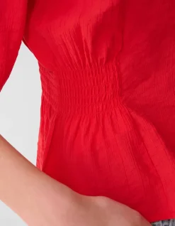 Smock Puff Top Rood