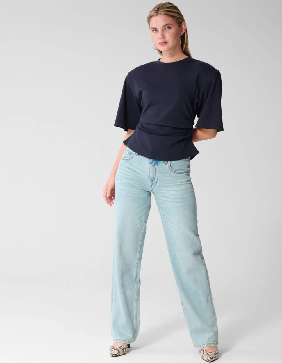 Soft Straight Fit Jeans Bleached