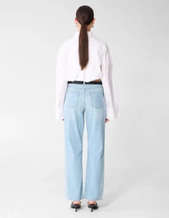 Soft Wide Leg Fit Jeans Bleached
