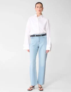 Soft Wide Leg Fit Jeans Bleached