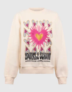 Sparkle Artwork Sweater Gebroken Wit