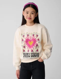 Sparkle Artwork Sweater Gebroken Wit
