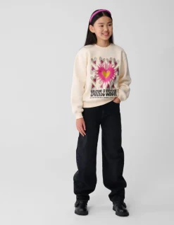 Sparkle Artwork Sweater Gebroken Wit