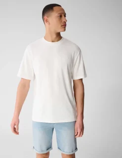 Spark Structuur T-shirt Gebroken Wit