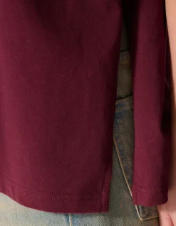 Split T-shirt Donkerrood