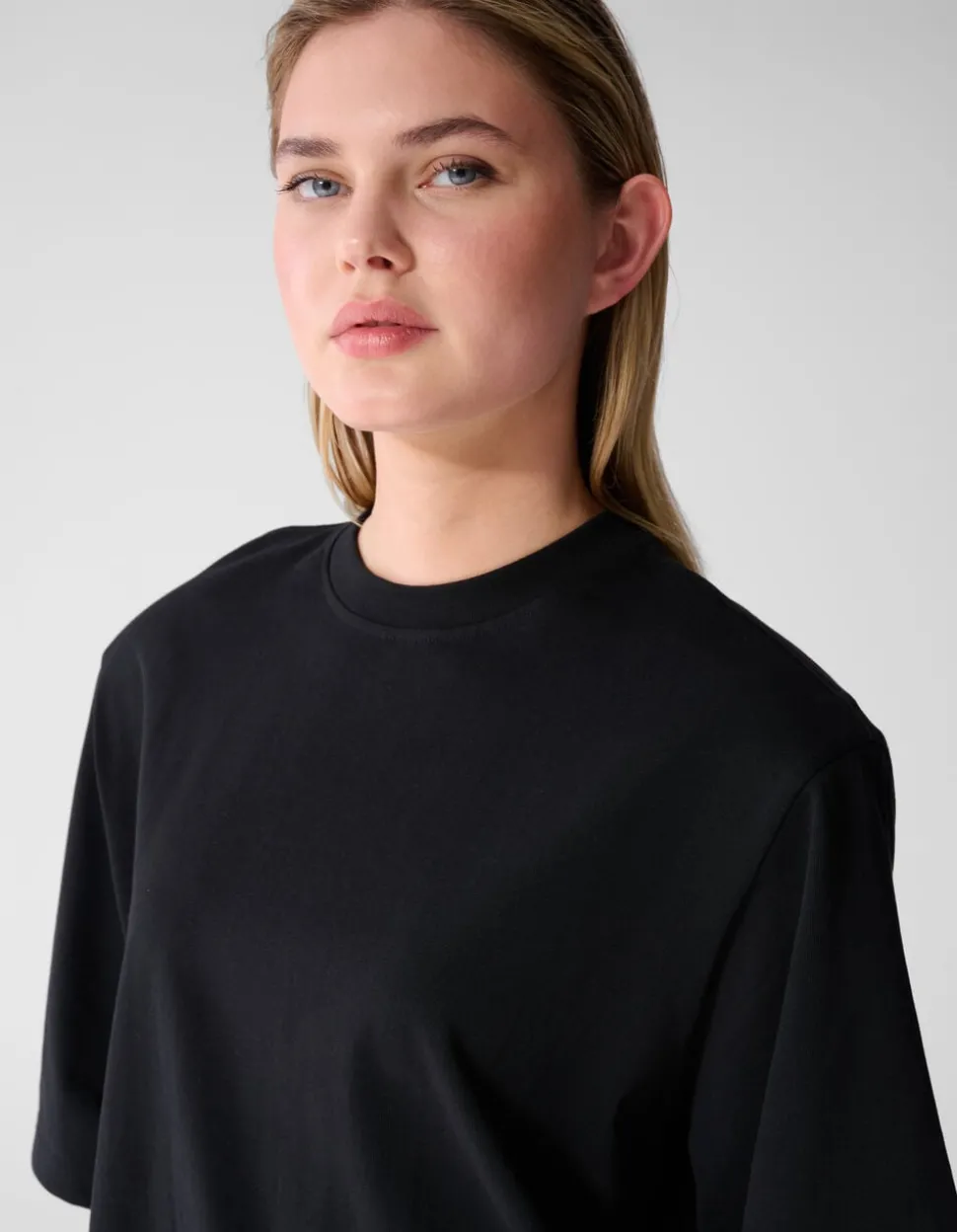 Split T-shirt Zwart