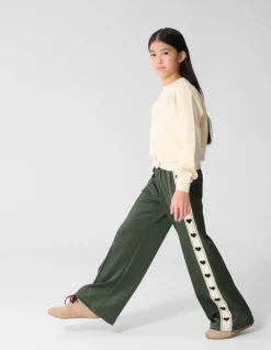 Sporty Heart Wide Leg Fit Broek Donkergroen