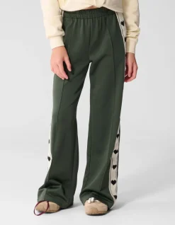Sporty Heart Wide Leg Fit Broek Donkergroen