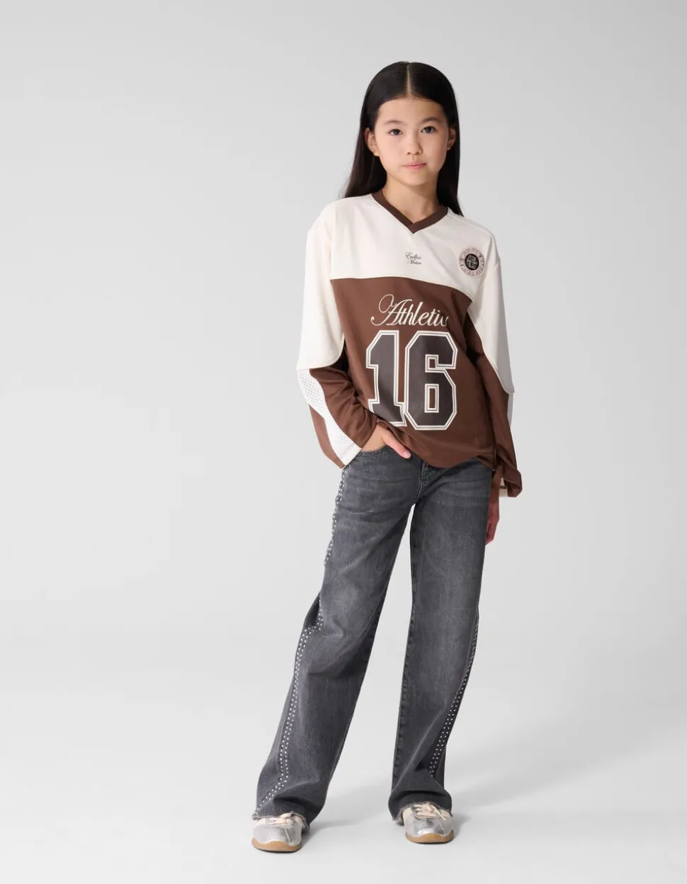 Sporty Longsleeve Top Bruin