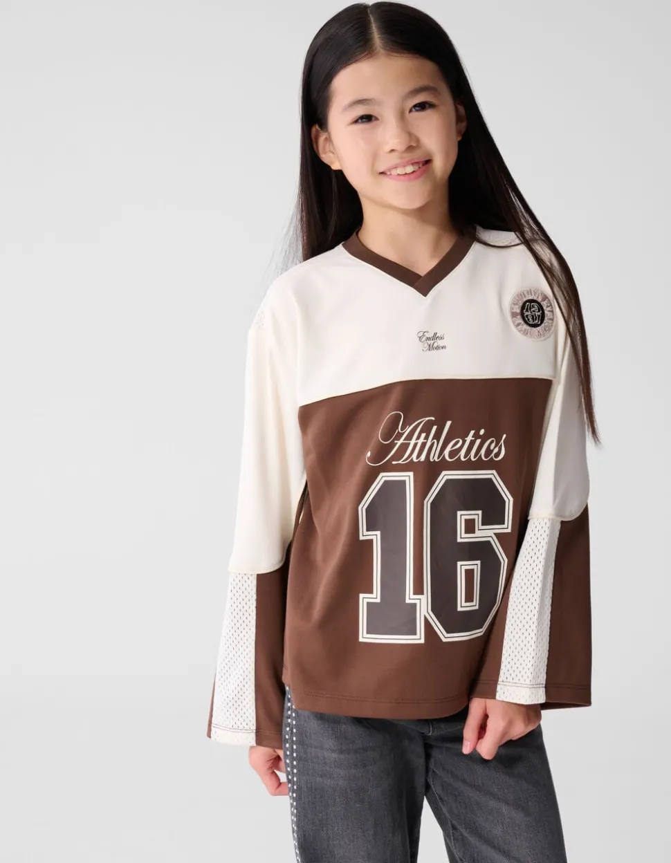Sporty Longsleeve Top Bruin
