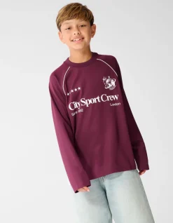 Sporty Longsleeve T-shirt Donkerrood