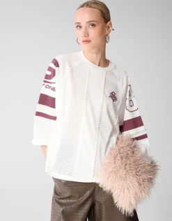Sporty Pearl T-shirt Gebroken Wit