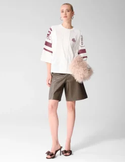 Sporty Pearl T-shirt Gebroken Wit