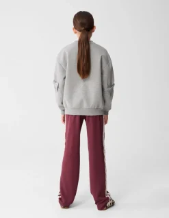 Sporty Wide Leg Broek Donkerrood