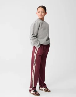 Sporty Wide Leg Broek Donkerrood