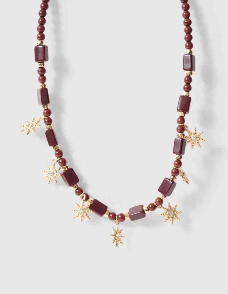 Starry Beaded Ketting Bruin/Goud