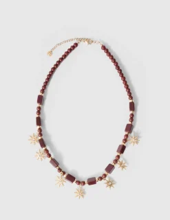 Starry Beaded Ketting Bruin/Goud