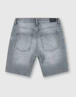 Straight Fit Denim Short Grijs