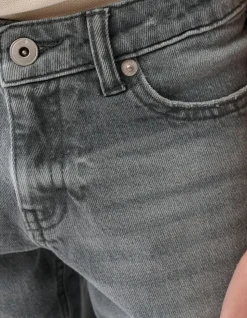 Straight Fit Denim Short Grijs