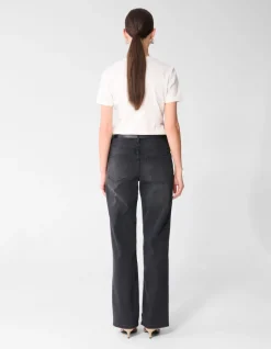 Straight Fit Jeans Donkergrijs