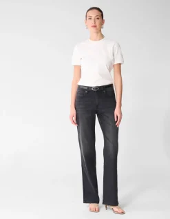Straight Fit Jeans Donkergrijs