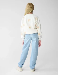 Strass Barrel Fit Jeans Blauw