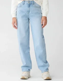 Strass Barrel Fit Jeans Blauw