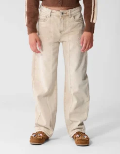 Strass Barrel Fit Jeans Zand