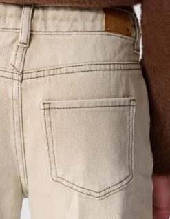 Strass Barrel Fit Jeans Zand
