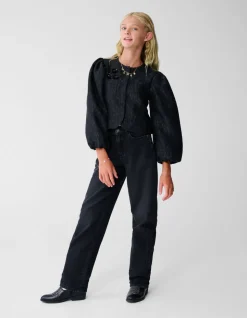 Strass Barrel Fit Jeans Zwart