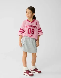 Strass Cargo Mini Rok Lichtgrijs