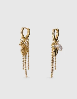 Strass Charm Oorbellen Goud