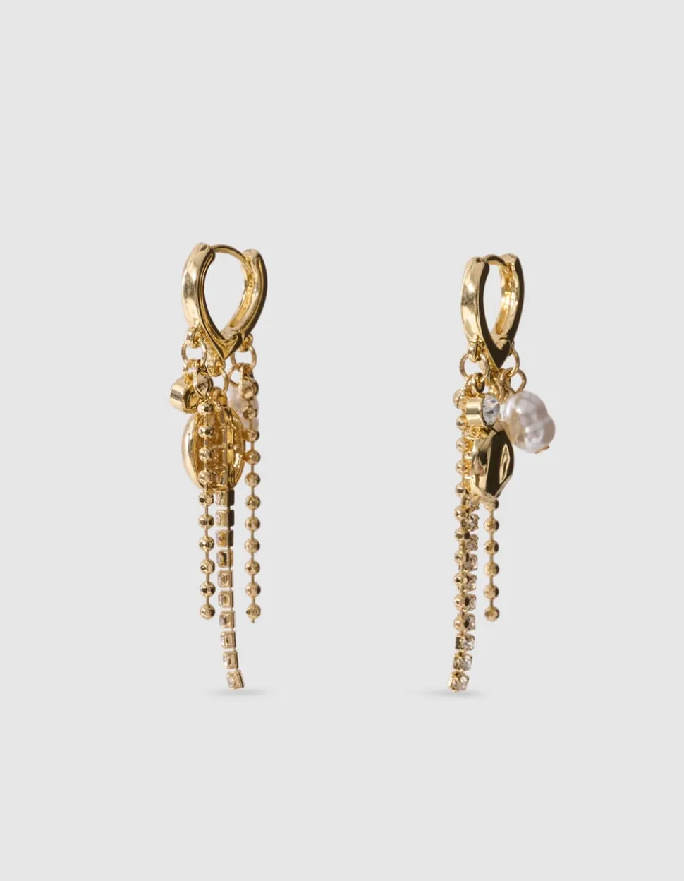 Strass Charm Oorbellen Goud