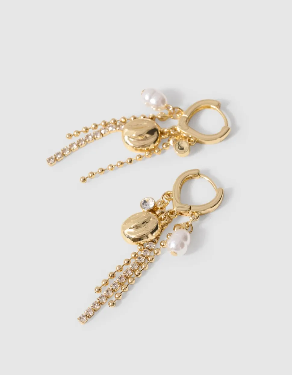 Strass Charm Oorbellen Goud