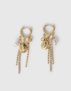 Strass Charm Oorbellen Goud