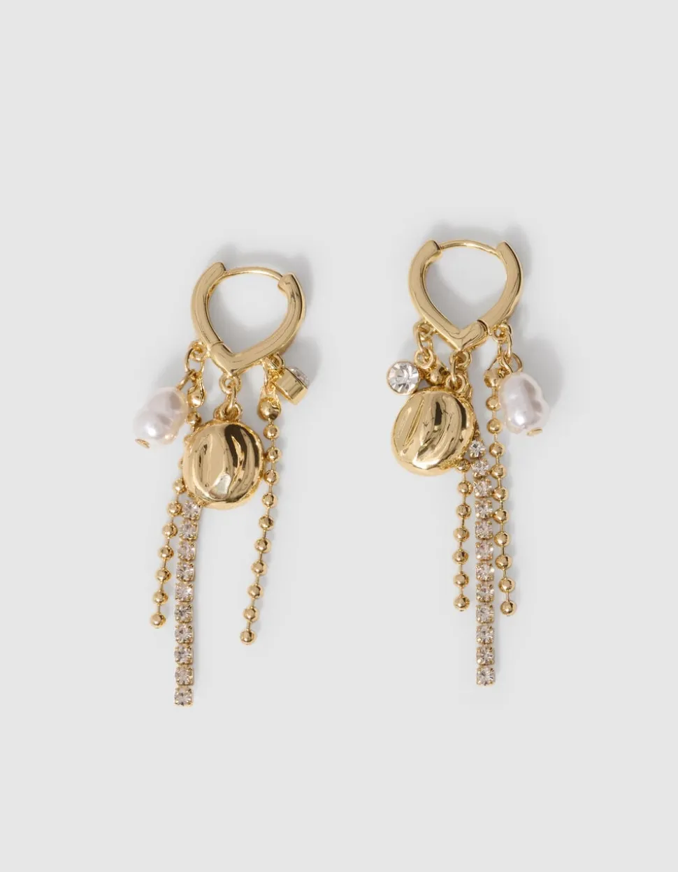 Strass Charm Oorbellen Goud