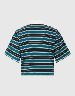Strass Cropped Polo Petrol