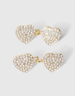 Strass Heart Jeans Pins Goud