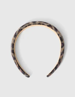 Strass Leopard Haarband Bruin