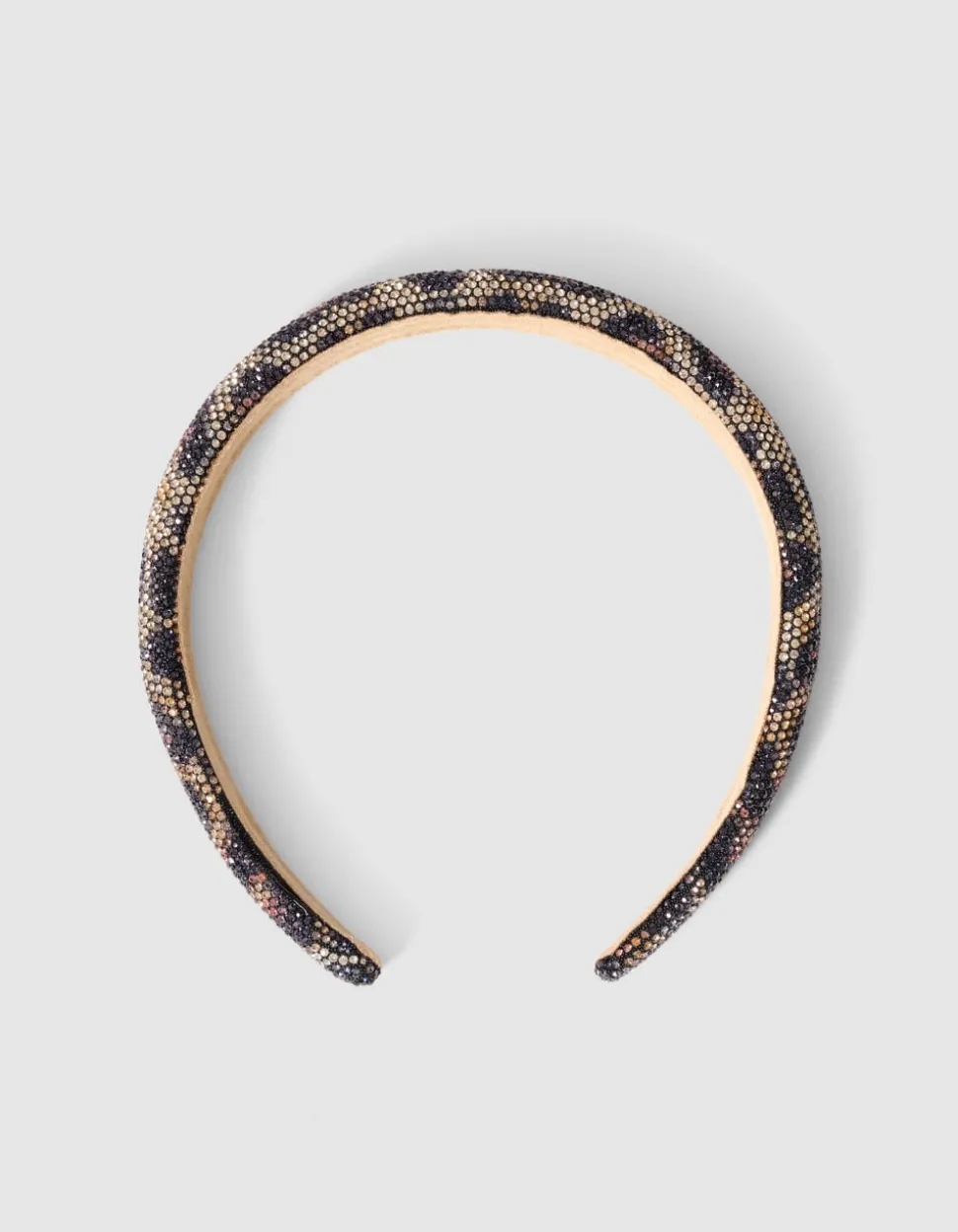 Strass Leopard Haarband Bruin