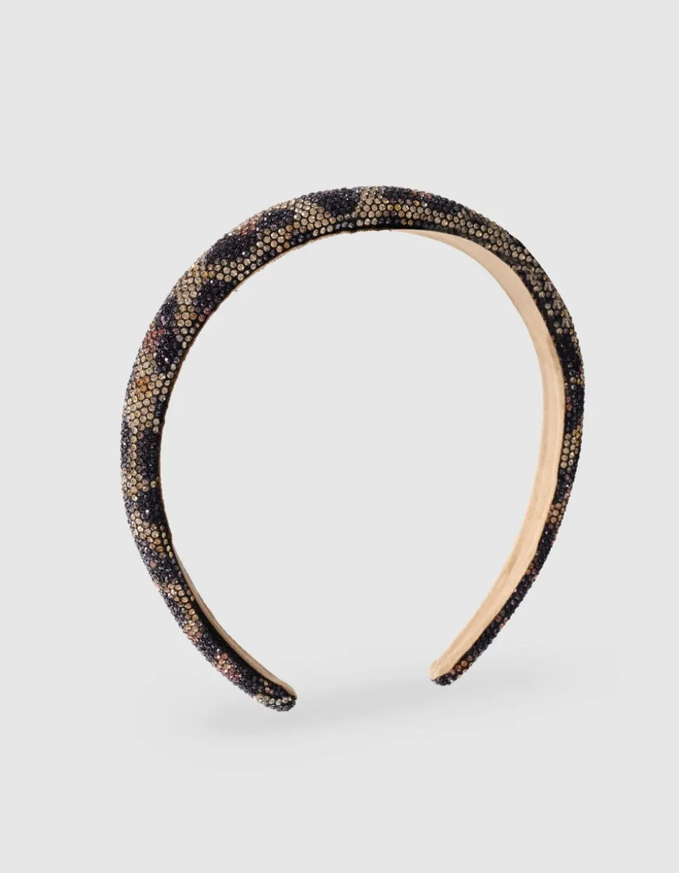Strass Leopard Haarband Bruin