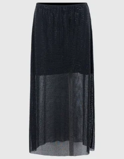 Strass Midi Rok Zwart