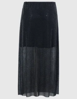 Strass Midi Rok Zwart