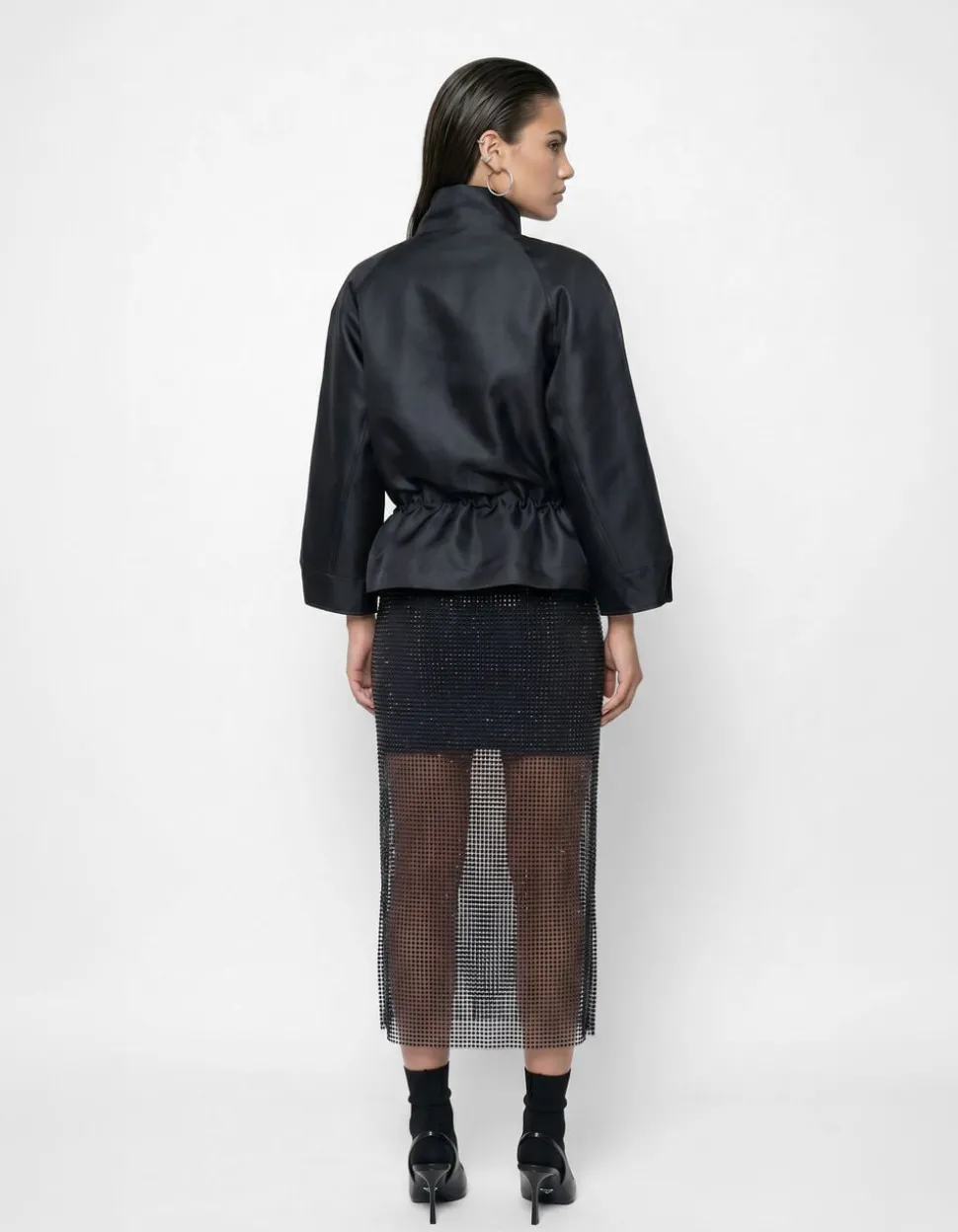 Strass Midi Rok Zwart