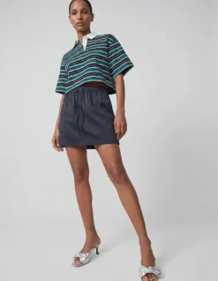 Strass Mini Rok Donkerblauw